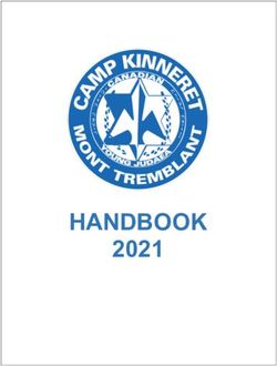 HANDBOOK 2021 - Camp Kinneret