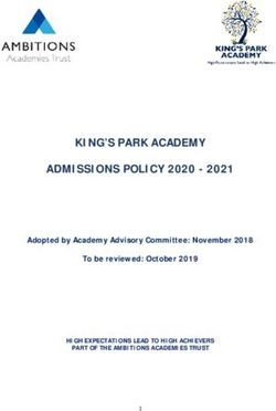 KING'S PARK ACADEMY ADMISSIONS POLICY 2020 2021 - Adopted by Academy Advisory Committee: November 2018 To be reviewed: October 2019