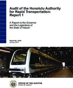Audit of the Honolulu Authority for Rapid Transportation: Report 1 - A Report to the Governor and the Legislature of the State of Hawai'i - Hawaii.gov