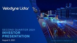 INVESTOR PRESENTATION - SECOND QUARTER 2021 YOUR SAFETY DRIVES US