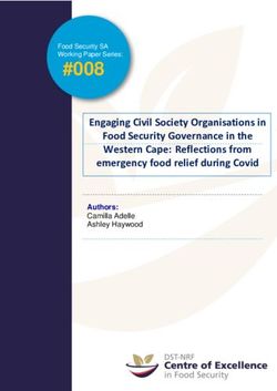 #008 Engaging Civil Society Organisations in Food Security Governance in the Western Cape: Reflections from emergency food relief during Covid