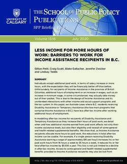 LESS INCOME FOR MORE HOURS OF WORK: BARRIERS TO WORK FOR INCOME ASSISTANCE RECIPIENTS IN B.C.