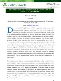 PHYSIOLOGICAL AND MORPHOLOGICAL ADAPTATION OF ANIMALS IN THE DESERT