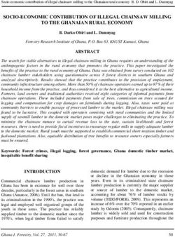 SOCIO-ECONOMIC CONTRIBUTION OF ILLEGAL CHAINSAW MILLING TO THE GHANAIAN RURAL ECONOMY