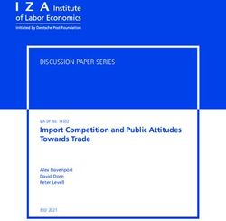 DISCUSSION PAPER SERIES - Import Competition and Public Attitudes Towards Trade IZA DP No. 14532 - IZA ...