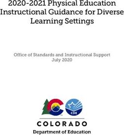 2020-2021 Physical Education Instructional Guidance for Diverse Learning Settings - Office of Standards and Instructional Support July 2020