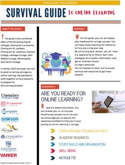 TO ONLINE LEARNING - ARE YOU READY FOR ONLINE LEARNING? - Cégep Heritage College