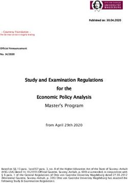 Study and Examination Regulations for the Economic Policy Analysis Master's Program - International Study ...