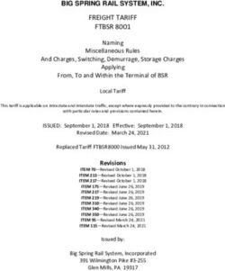 FREIGHT TARIFF FTBSR 8001 - BIG SPRING RAIL SYSTEM, INC.