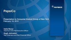 PepsiCo Presentation to Consumer Analyst Group of New York February 18, 2016 Indra Nooyi