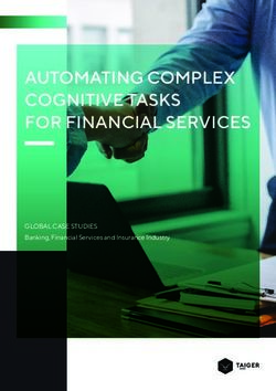 AUTOMATING COMPLEX COGNITIVE TASKS FOR FINANCIAL SERVICES - GLOBAL CASE STUDIES Banking, Financial Services and Insurance Industry