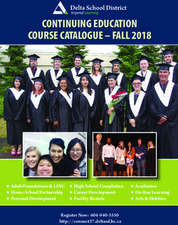 CONTINUING EDUCATION COURSE CATALOGUE - FALL 2018 - Delta School District