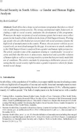 Social Security in South Africa - a Gender and Human Rights Analysis
