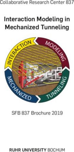 Interaction Modeling in Mechanized Tunneling - Collaborative Research Center 837 - SFB 837 Brochure 2019