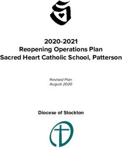 Reopening Operations Plan Sacred Heart Catholic School, Patterson 2020-2021 - Diocese of Stockton