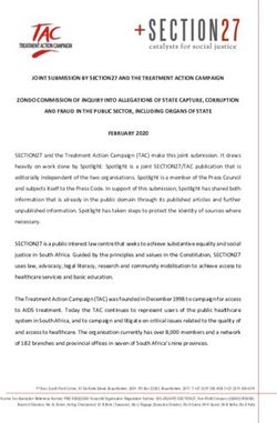 JOINT SUBMISSION BY SECTION27 AND THE TREATMENT ACTION CAMPAIGN ZONDO COMMISSION OF INQUIRY INTO ALLEGATIONS OF STATE CAPTURE, CORRUPTION AND ...
