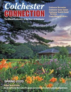 SPRING 2020 Online Registration for all Colchester Recreation Programs: www.colchesterct.gov/recreation-department - Town of Colchester CT