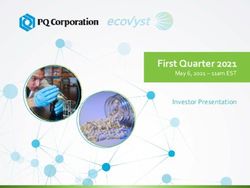 First Quarter 2021 May 6, 2021 - 11am EST - Investor Presentation - PQ Corporation
