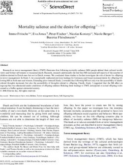 Mortality salience and the desire for oVspring夽 , 夽夽