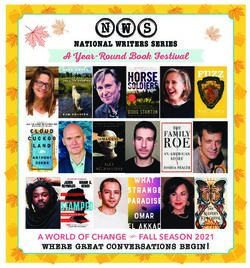 A Year-Round Book Festival - NATIONAL WRITERS SERIES - A WORLD OF CHANGE S FALL SEASON 2021