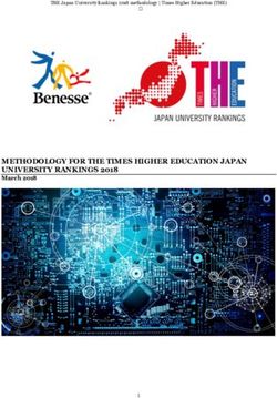 METHODOLOGY FOR THE TIMES HIGHER EDUCATION JAPAN UNIVERSITY RANKINGS 2018 March 2018
