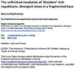 The unfinished revolution of 'dissident' Irish republicans: divergent views in a fragmented base - Pure ...