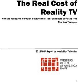 The Real Cost of Reality TV - How the Nonfiction Television Industry Steals Tens of Millions of Dollars from New York Taxpayers 2013 WGA Report on ...