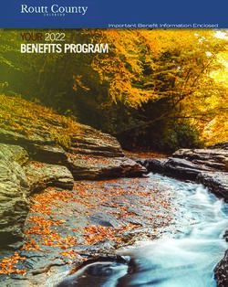 BENEFITS PROGRAM YOUR 2022 - Important Benefit Information Enclosed - Routt County