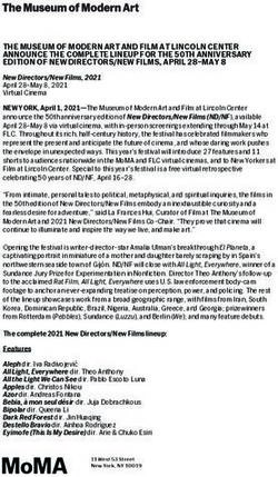 THE MUSEUM OF MODERN ART AND FILM AT LINCOLN CENTER ANNOUNCE THE COMPLETE LINEUP FOR THE 50TH ANNIVERSARY EDITION OF NEW DIRECTORS/NEW FILMS ...