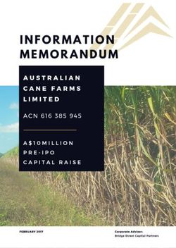 INFORMATION MEMORANDUM - CANE FARMS ACN 616 385 945