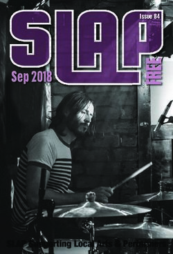 Sep 2018 - SLAP Supporting Local Arts & Performers - Issue 84 - Slap Magazine