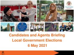 Candidates and Agents Briefing Local Government Elections 6 May 2021 - Executive Member Workshop