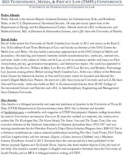 2021 TECHNOLOGY, MEDIA, & PRIVACY LAW (TMPL) CONFERENCE