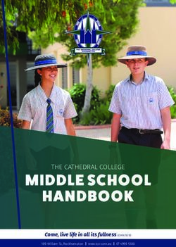 MIDDLE SCHOOL HANDBOOK - THE CATHEDRAL COLLEGE Come, live life in all its fullness JOHN 10:10