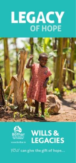 WILLS & LEGACIES YOUYOU can give the gift of hope - Bóthar