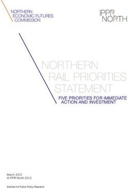 NORTHERN RAIL PRIORITIES STATEMENT - NORTHERN ECONOMIC FUTURES COMMISSION - IPPR