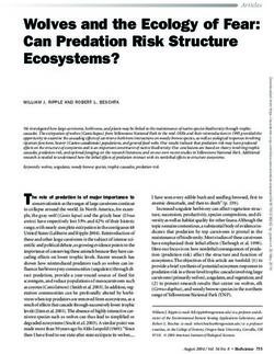 Wolves and the Ecology of Fear: Can Predation Risk Structure Ecosystems?
