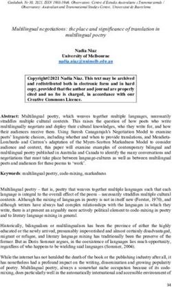 Multilingual negotiations: the place and significance of translation in multilingual poetry