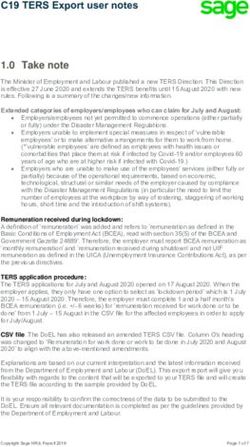 C19 TERS Export user notes 1.0 Take note - Sage City