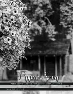 Ippa's SSongong ALICE LLOYD COLLEGE THE JUNE BUCHANAN SCHOOL - Spring 2020 Vol. 71 No.