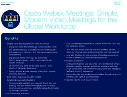 Cisco Webex Meetings: Simple, Modern Video Meetings for the Global Workforce - C Spire