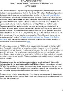 SYLLABUS EXCERPTS TO ACCOMMODATE COVID19 INTERRUPTIONS SPRING 2021