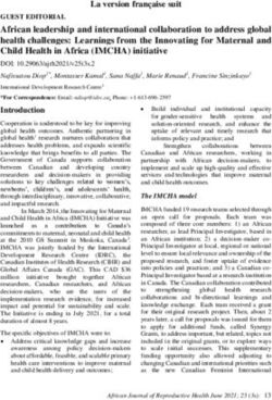 African leadership and international collaboration to address global health challenges: Learnings from the Innovating for Maternal and Child ...