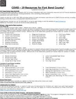 COVID - 19 Resources for Fort Bend County* - City of Sugar ...