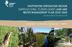 SHEPPARTON IRRIGATION REGION (AGRICULTURAL FLOODPLAINS) LAND AND WATER MANAGEMENT PLAN 2016-2020 - GROWING THE NATURAL ADVANTAGE - PART A