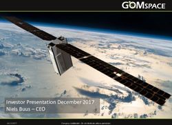 Investor Presentation December 2017 Niels Buus - CEO - GOMspace