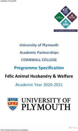 PROGRAMME SPECIFICATION FDSC ANIMAL HUSBANDRY & WELFARE - CORNWALL COLLEGE ACADEMIC YEAR 2020-2021