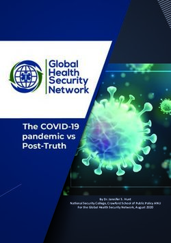 The COVID-19 pandemic vs Post-Truth - By Dr. Jennifer S. Hunt National Security College, Crawford School of Public Policy ANU For the Global ...