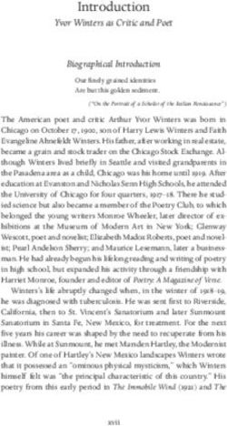 Introduction Yvor Winters as Critic and Poet - Ohio University Press
