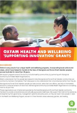 Oxfam Health and Wellbeing - 'Supporting Innovation' Grants